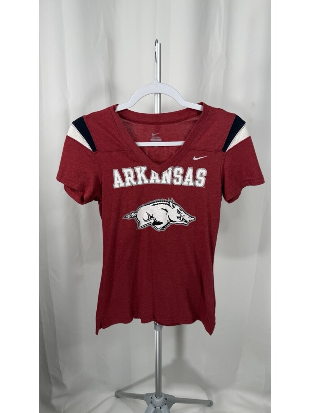 Nike Arkansas Razorbacks Womens Small V Neck Jersey Hogs Football